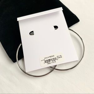 Michael Kors Jewelry - NWT authentic MK Silver tone large hoop earrings Michael Kors Jewelry - NWT authentic MK Silver tone large hoop earrings